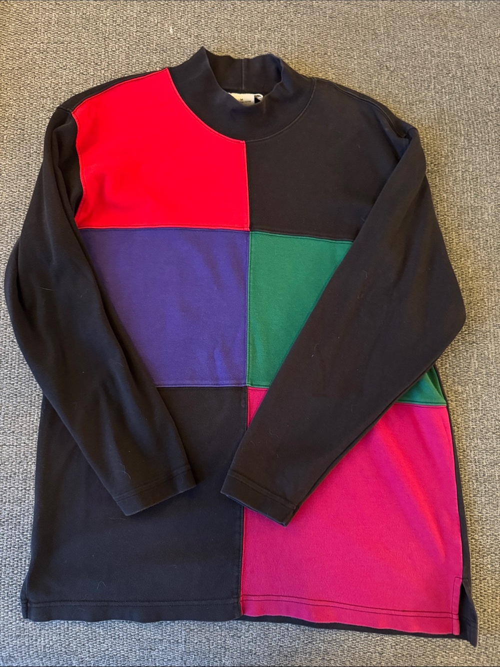 Vintage Talbots Black Colorblock Sweatshirt | 90s | Size M